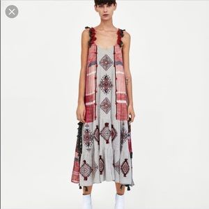 Zara Embroidered Maxi with Tassels